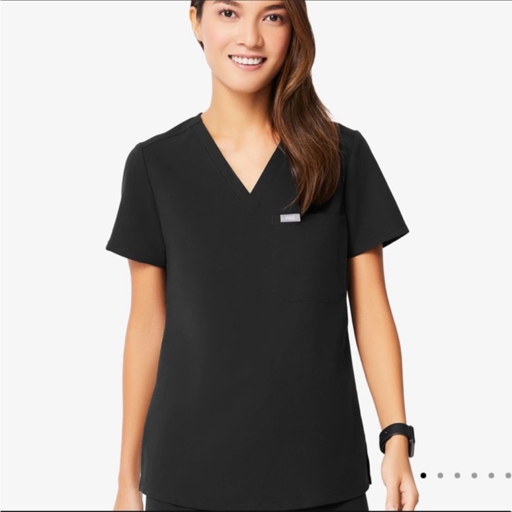 FIGS Black Catarina One Pocket Scrub Top